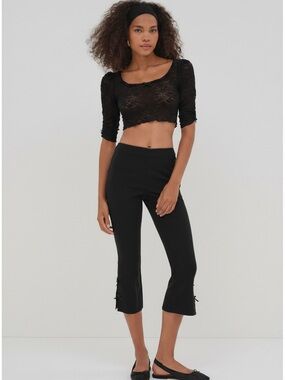 For Love & Lemons Sally Stretch Lace Top | Black | M | NWT